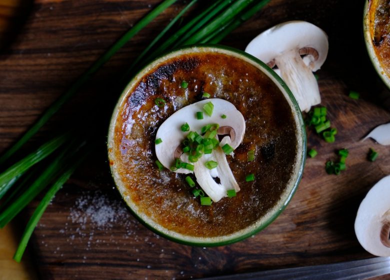 crème brulée aux champignons